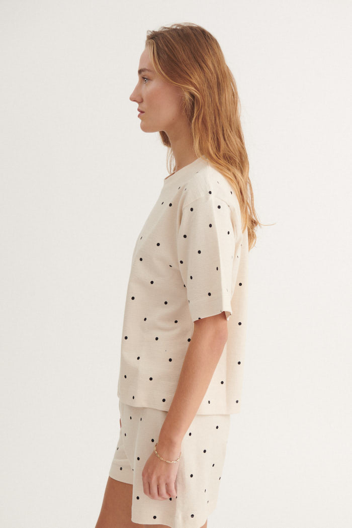 Basic Apparel Anneli Oversized Tee T-shirts 482 Birch/Black